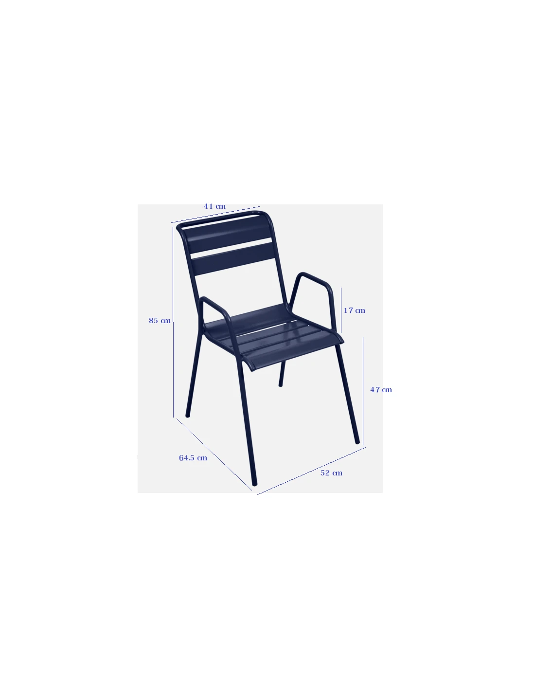 Fauteuil De Jardin Bridge Monceau Empilable Métal - Romarin 5 Fauteuil De Jardin Bridge Monceau Empilable Métal - Romarin – Image 3