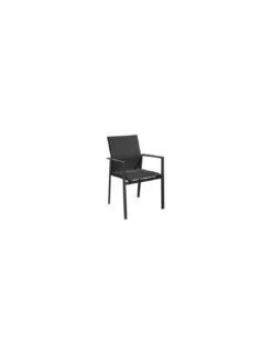 Fauteuil De Jardin Delia Empilable En Aluminium Graphite - Graphite / Noir
