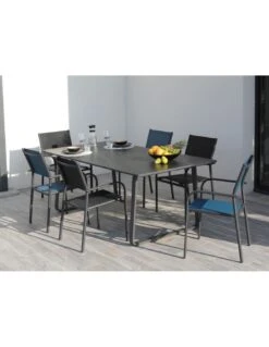 Fauteuil De Jardin Duca Empilable - Aluminium Et Toile - Graphite / Bleu 7 Fauteuil De Jardin Duca Empilable - Aluminium Et Toile - Graphite / Bleu -Petit Coin Vert Magasin fauteuil de jardin duca empilable aluminium et toile 2