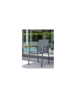 Fauteuil De Jardin KARI - Anthracite Textilène Argent 9 Fauteuil De Jardin KARI - Anthracite Textilène Argent -Petit Coin Vert Magasin fauteuil de jardin kari plusieurs coloris 7