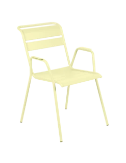 Fauteuil De Jardin Monceau XL Empilable Métal - Citron Givré
