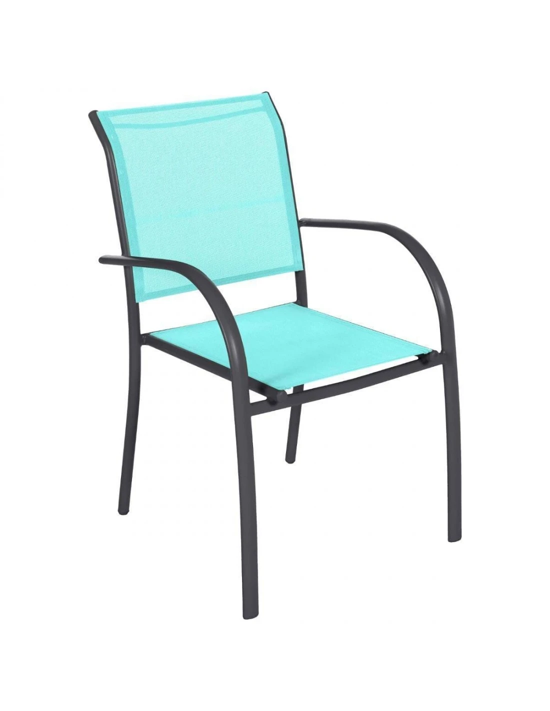 Fauteuil De Jardin Piazza Empilable - Aluminium Graphite - Graphite / Émeraude 3 Fauteuil De Jardin Piazza Empilable - Aluminium Graphite - Graphite / Émeraude