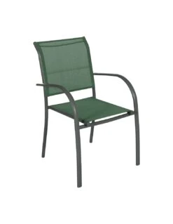 Fauteuil De Jardin Piazza Empilable - Aluminium Graphite - Graphite / Olive