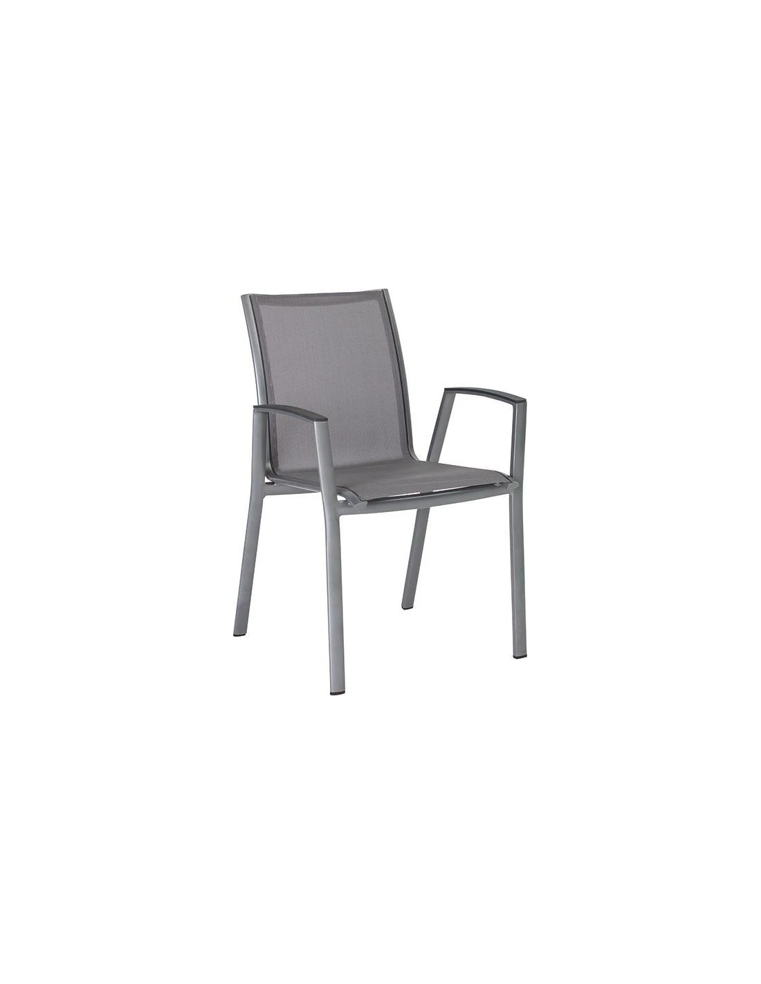 Fauteuil De Jardin Ron - Aluminium Et Assise Textilène Gris Argent 3 Fauteuil De Jardin Ron - Aluminium Et Assise Textilène Gris Argent