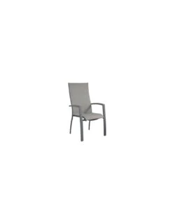 Fauteuil Elégance Haut Aluminium Et Toile TPEP Taupe