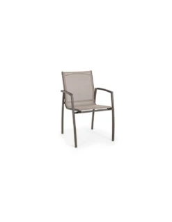 Fauteuil Hilla Empilable - Aluminium Café