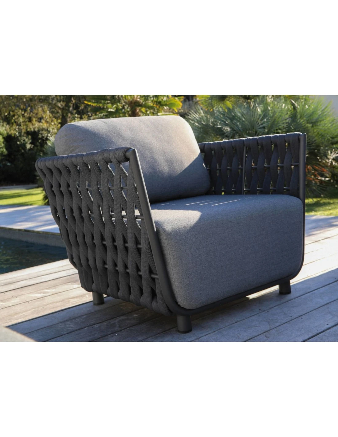 Fauteuil Hug En Aluminium Et Sangle Rubber Anthracite 4 Fauteuil Hug En Aluminium Et Sangle Rubber Anthracite – Image 2