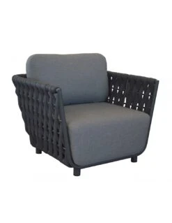 Fauteuil Hug En Aluminium Et Sangle Rubber Anthracite