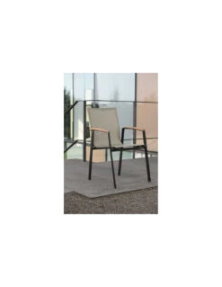 Fauteuil New Top - Noir Mat Textilène Gris Lin 8 Fauteuil New Top - Noir Mat Textilène Gris Lin -Petit Coin Vert Magasin fauteuil new top plusieurs coloris 2