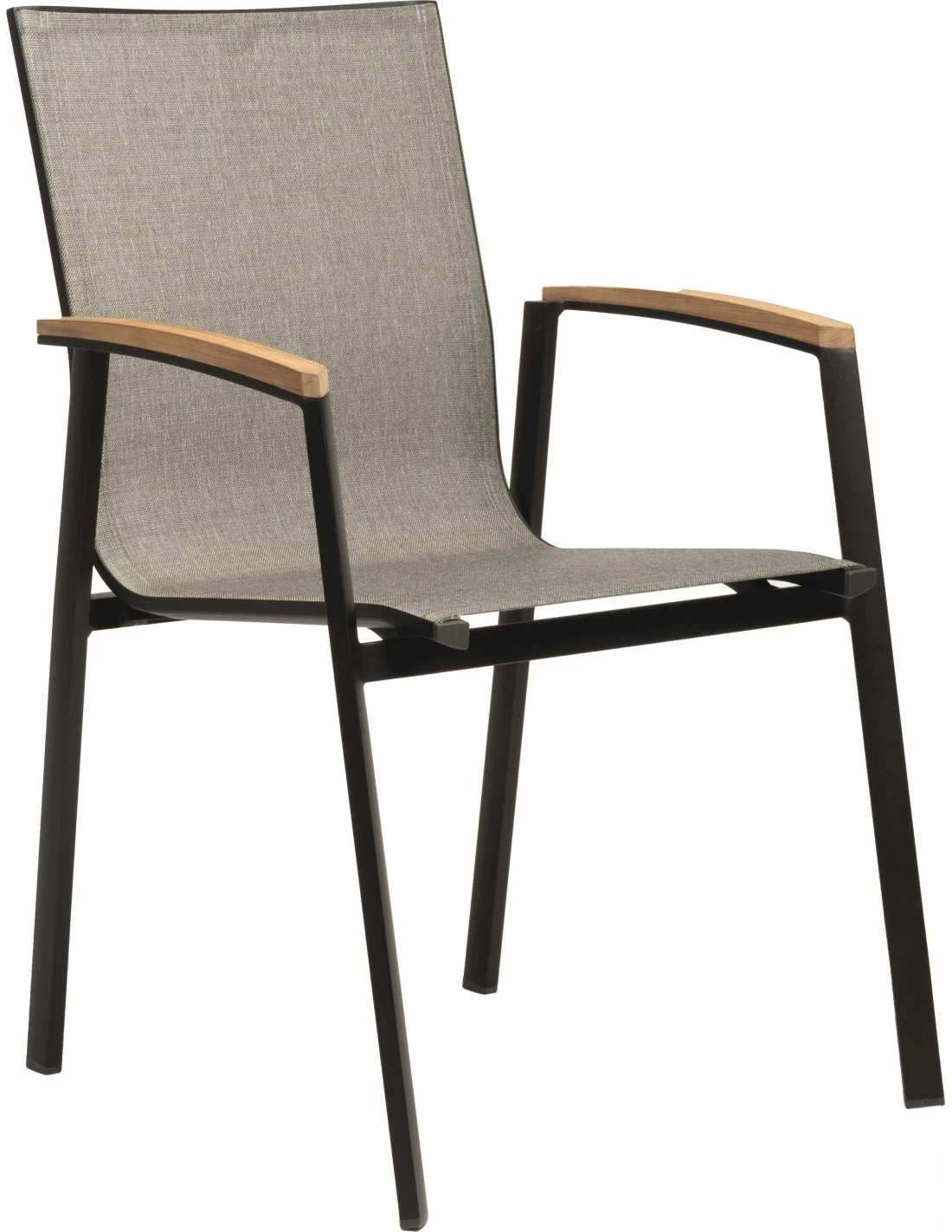 Fauteuil New Top - Noir Mat Textilène Gris Lin 3 Fauteuil New Top - Noir Mat Textilène Gris Lin