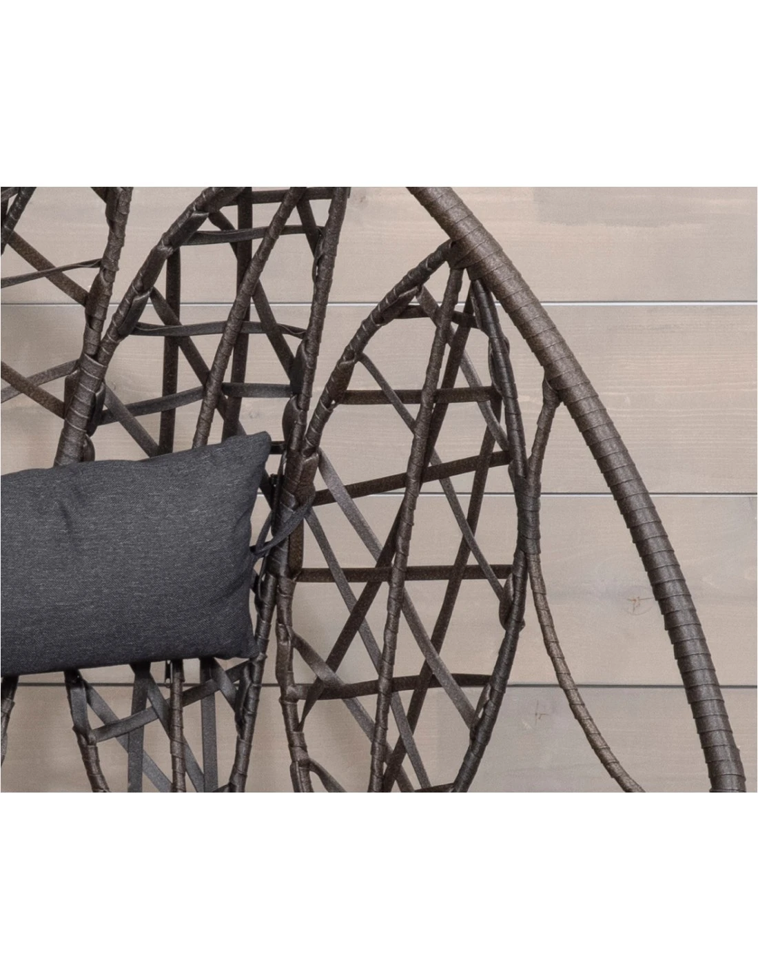 Fauteuil œuf Suspendu Malaga - Acier époxy Et Résine Synthétique - Marron Foncé 5 Fauteuil œuf Suspendu Malaga - Acier époxy Et Résine Synthétique - Marron Foncé – Image 3