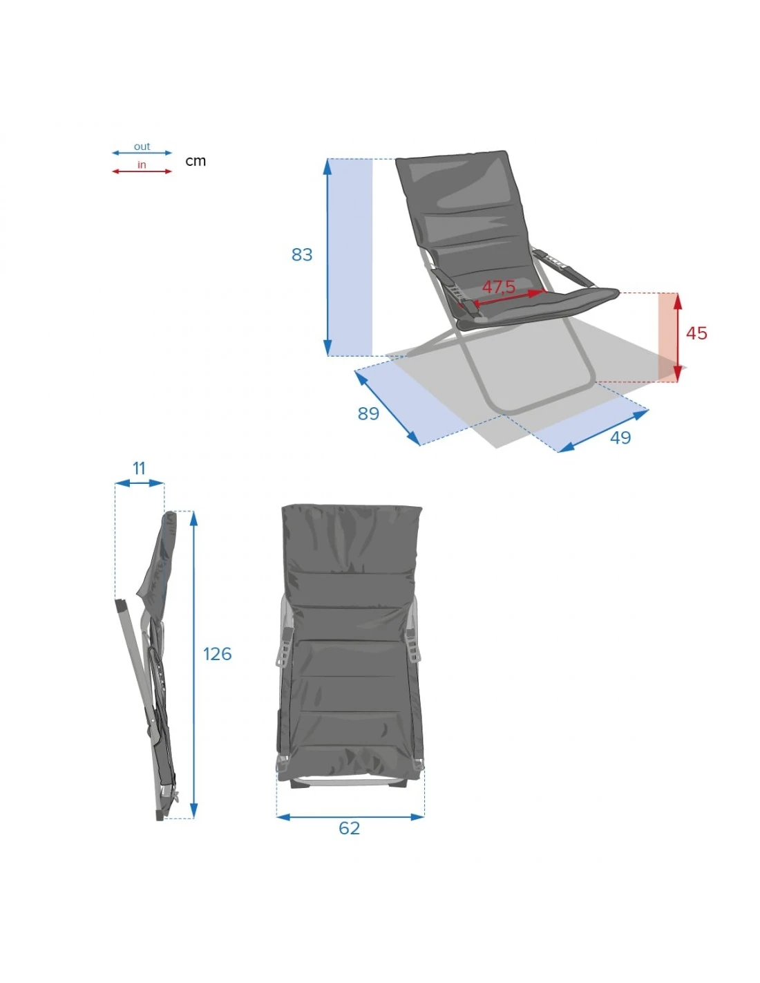 Fauteuil Relax De Jardin MILOS - Assise Matelassée - Bordeaux 8 Fauteuil Relax De Jardin MILOS - Assise Matelassée - Bordeaux – Image 6