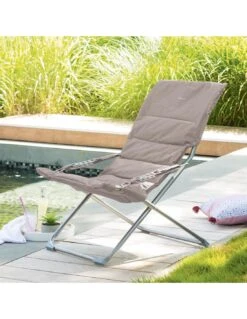 Fauteuil Relax De Jardin MILOS - Assise Matelassée - Taupe 8 Fauteuil Relax De Jardin MILOS - Assise Matelassée - Taupe -Petit Coin Vert Magasin fauteuil relax de jardin milos assise matelassee taupe 1