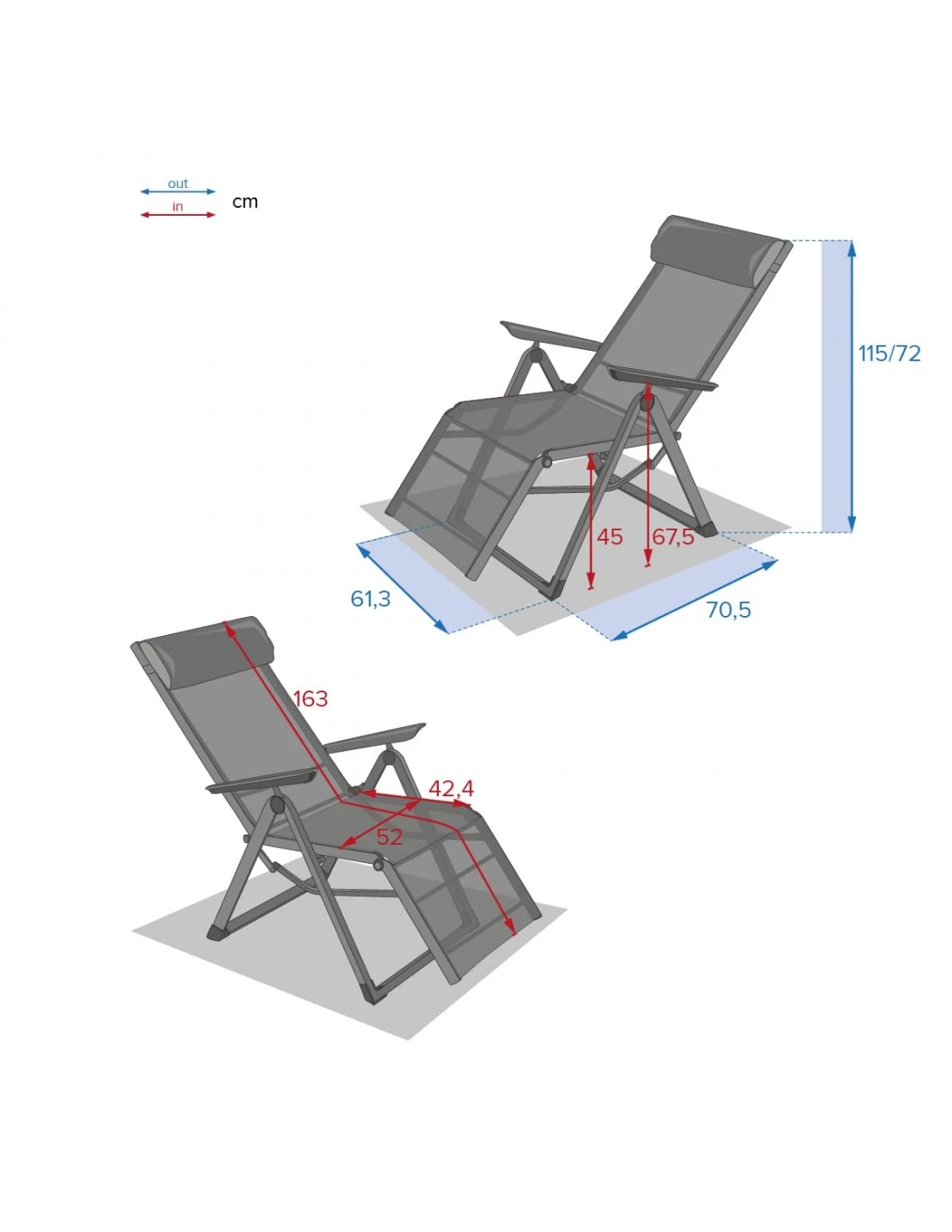 Fauteuil Relax Decima - Inclinable 8 Positions - Graphite / Bordeaux 7 Fauteuil Relax Decima - Inclinable 8 Positions - Graphite / Bordeaux – Image 5