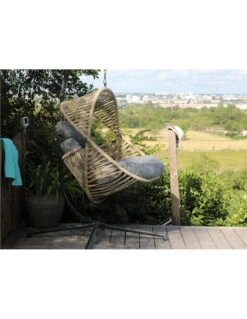 Fauteuil Suspendu Banana Leaf - Graphite / Naturel Et Gris -Petit Coin Vert Magasin fauteuil suspendu banana leaf graphite naturel et gris 2