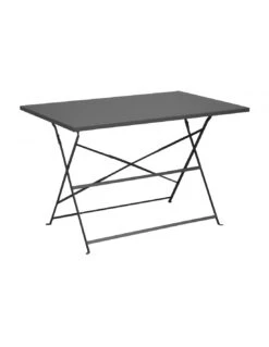 Guéridon Cuba Pliant 110x70 Cm - Acier époxy - Gris