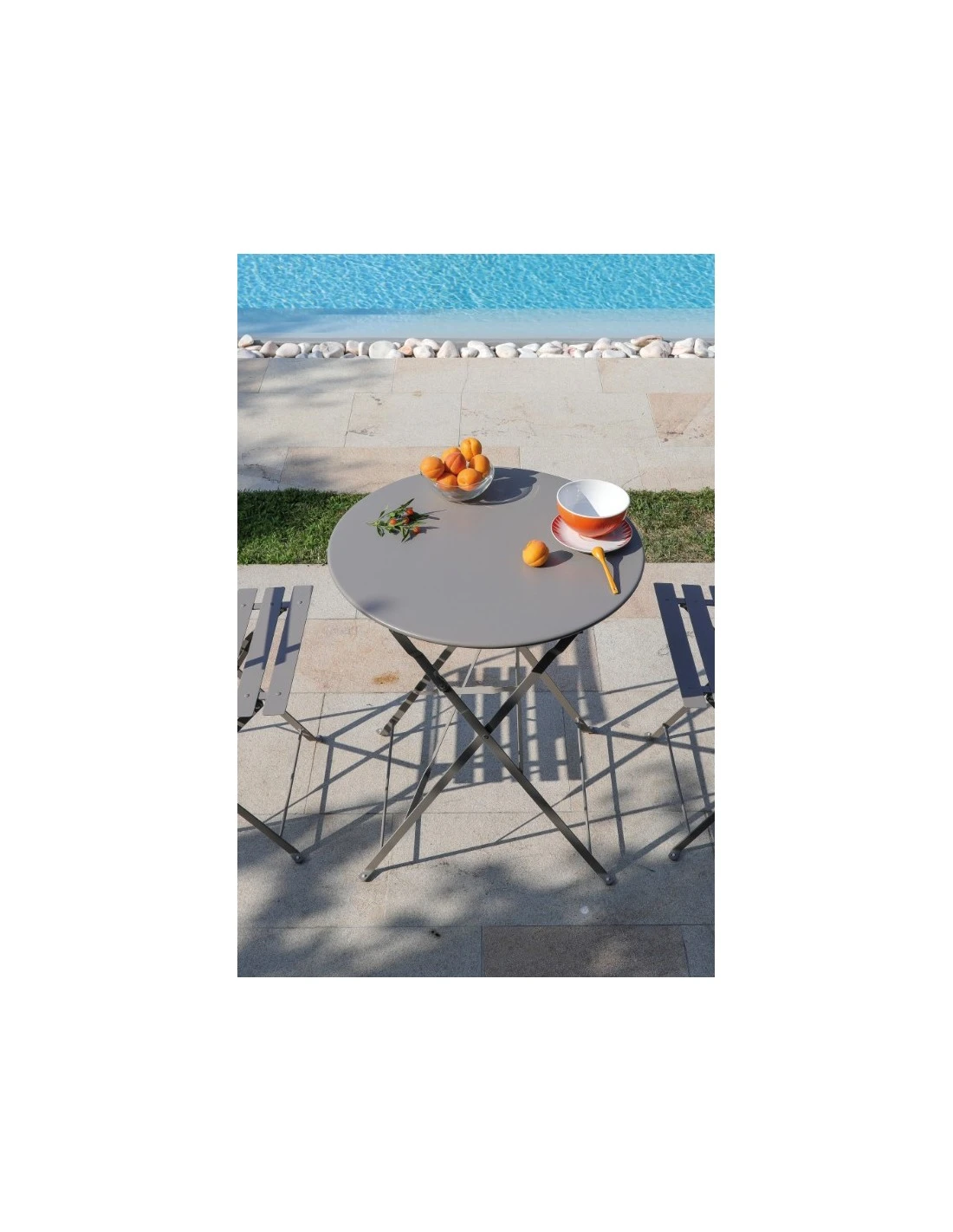 Guéridon Cuba Rond Ø60 Cm En Acier époxy - Gris 4 Guéridon Cuba Rond Ø60 Cm En Acier époxy - Gris – Image 2