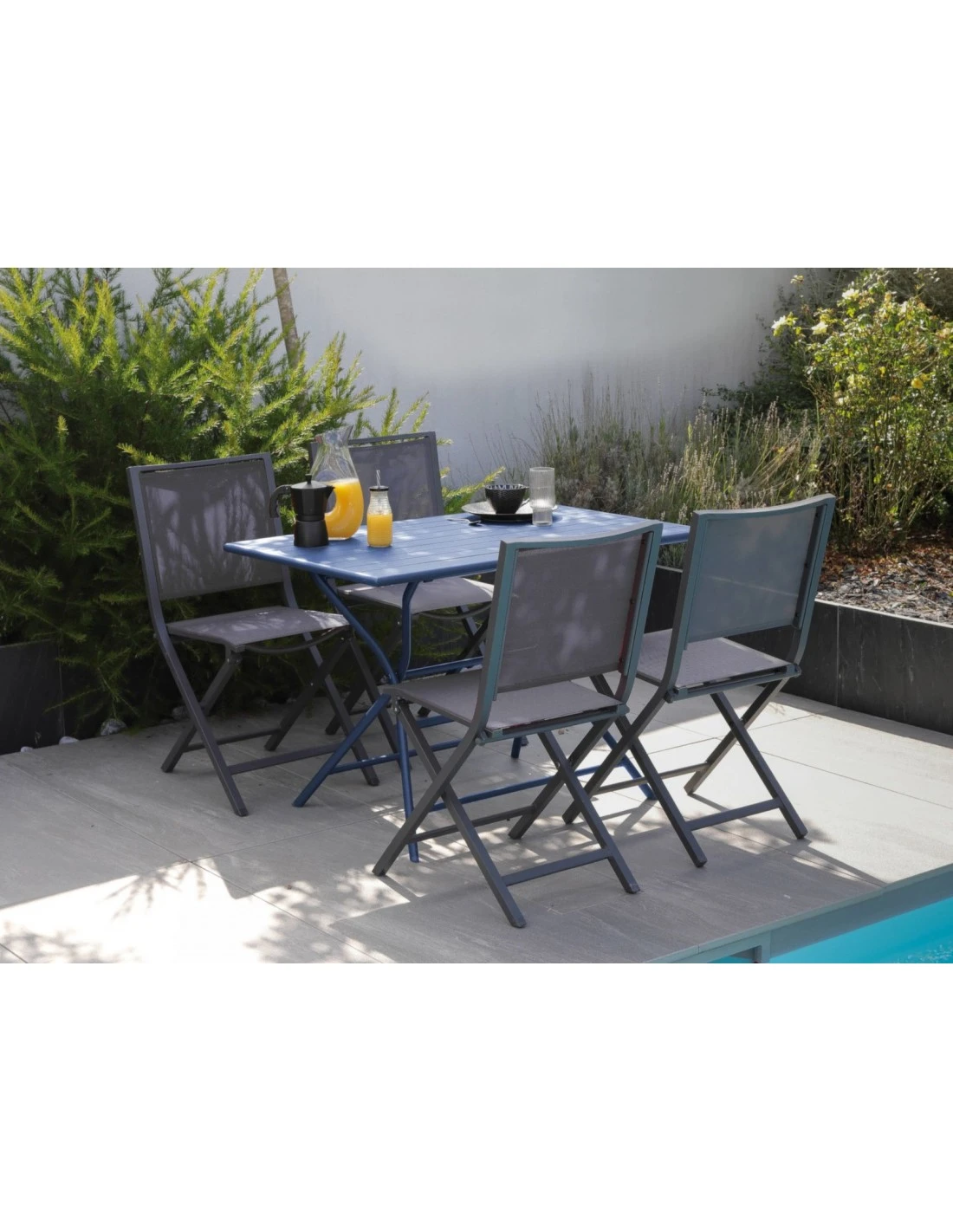 Guéridon Pliant Globe 110x70 Cm - Bleu 3 Guéridon Pliant Globe 110x70 Cm - Bleu