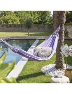 Hamac De Jardin Yaqui - L.200 X P.80 Cm - Lavande 5 Hamac De Jardin Yaqui - L.200 X P.80 Cm - Lavande -Petit Coin Vert Magasin hamac de jardin yaqui l200 x p80 cm lavande 1