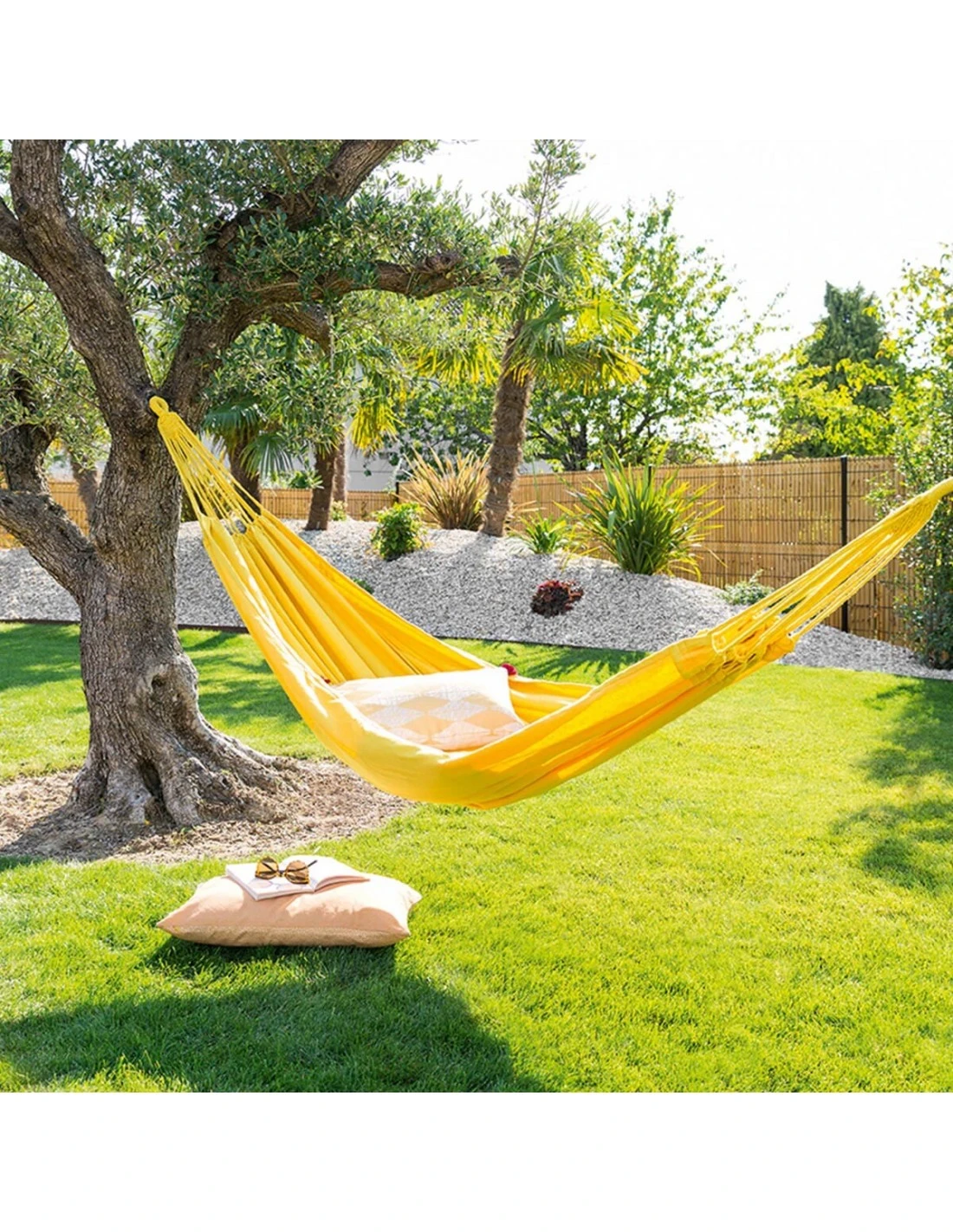 Hamac Yaqui Uni - L.200 X P.150 Cm - Framboise 4 Hamac Yaqui Uni - L.200 X P.150 Cm - Framboise – Image 2