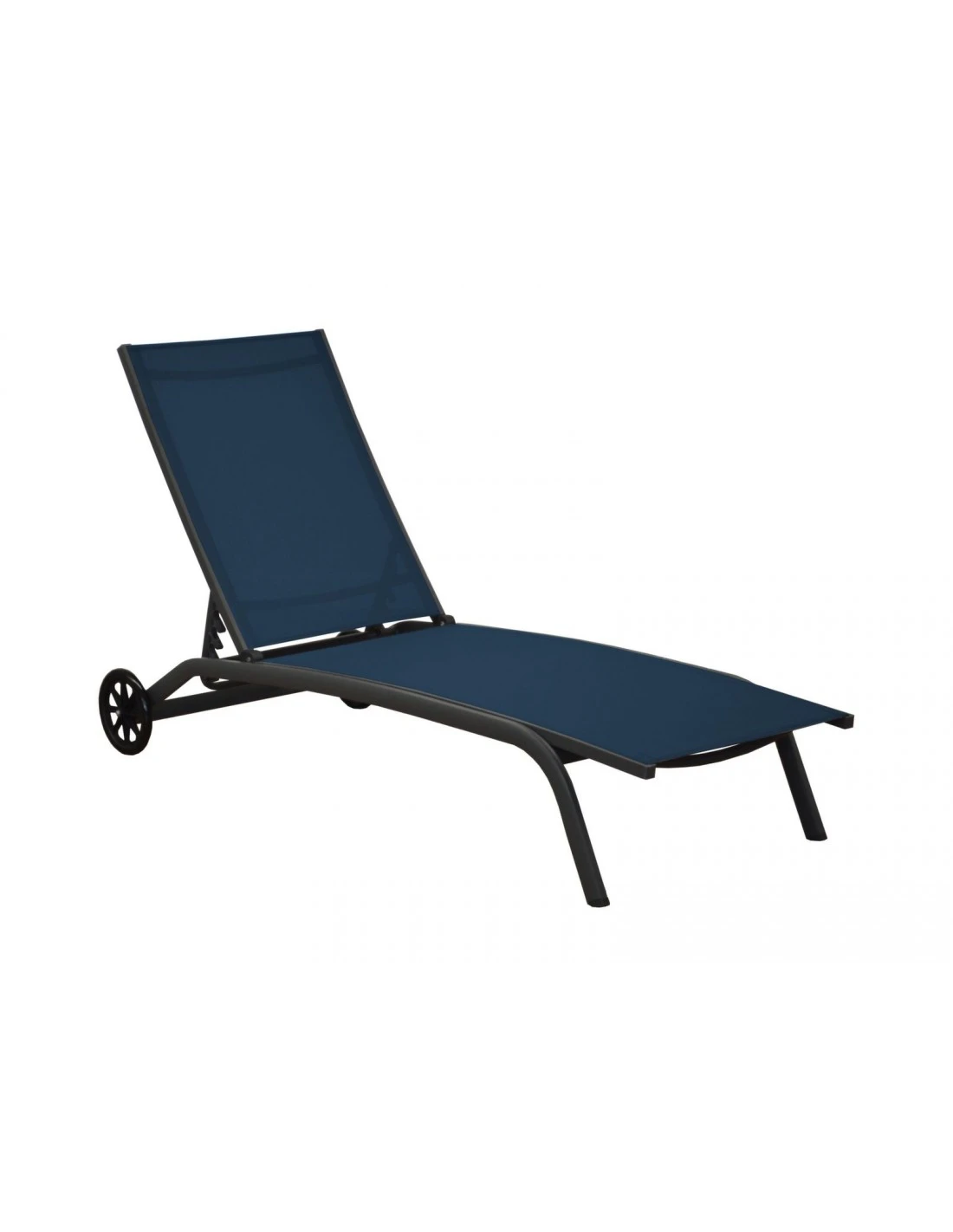 Lit De Soleil Celio En Aluminium Grey Toile Au Choix - Grey / Bleu 3 Lit De Soleil Celio En Aluminium Grey Toile Au Choix - Grey / Bleu