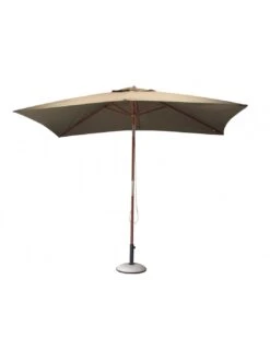 Parasol Bois 3 X 2 M Ouverture à Poulie - 3 Coloris - Taupe