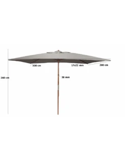 Parasol Bois 3 X 2 M Ouverture à Poulie - 3 Coloris - Ecru 7 Parasol Bois 3 X 2 M Ouverture à Poulie - 3 Coloris - Ecru -Petit Coin Vert Magasin parasol bois 3 x 2 m ouverture a poulie 3 coloris proloisirs 3