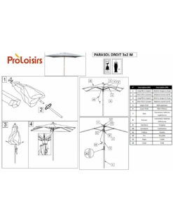 Parasol Bois 3 X 2 M Ouverture à Poulie - 3 Coloris - Ecru 8 Parasol Bois 3 X 2 M Ouverture à Poulie - 3 Coloris - Ecru -Petit Coin Vert Magasin parasol bois 3 x 2 m ouverture a poulie 3 coloris proloisirs 4