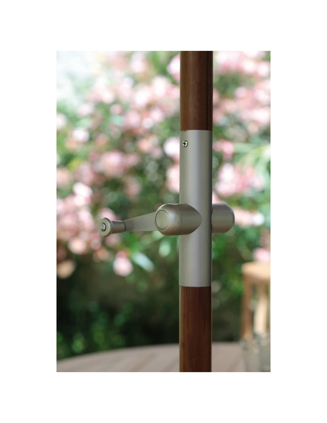 Parasol Bois Ø 3.5 M Ouverture à Manivelle 3 Coloris - Ecru 7 Parasol Bois Ø 3.5 M Ouverture à Manivelle 3 Coloris - Ecru – Image 5