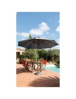 Parasol Bois Ø300 Cm Ouverture à Manivelle En 3 Coloris - Gris 9 Parasol Bois Ø300 Cm Ouverture à Manivelle En 3 Coloris - Gris -Petit Coin Vert Magasin parasol bois o300 cm ouverture a manivelle 3 coloris proloisirs 1