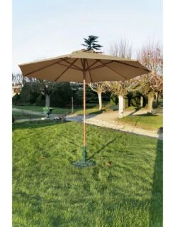 Parasol Bois Ø300 Cm Ouverture à Manivelle En 3 Coloris - Taupe 11 Parasol Bois Ø300 Cm Ouverture à Manivelle En 3 Coloris - Taupe -Petit Coin Vert Magasin parasol bois o300 cm ouverture a manivelle 3 coloris proloisirs 9