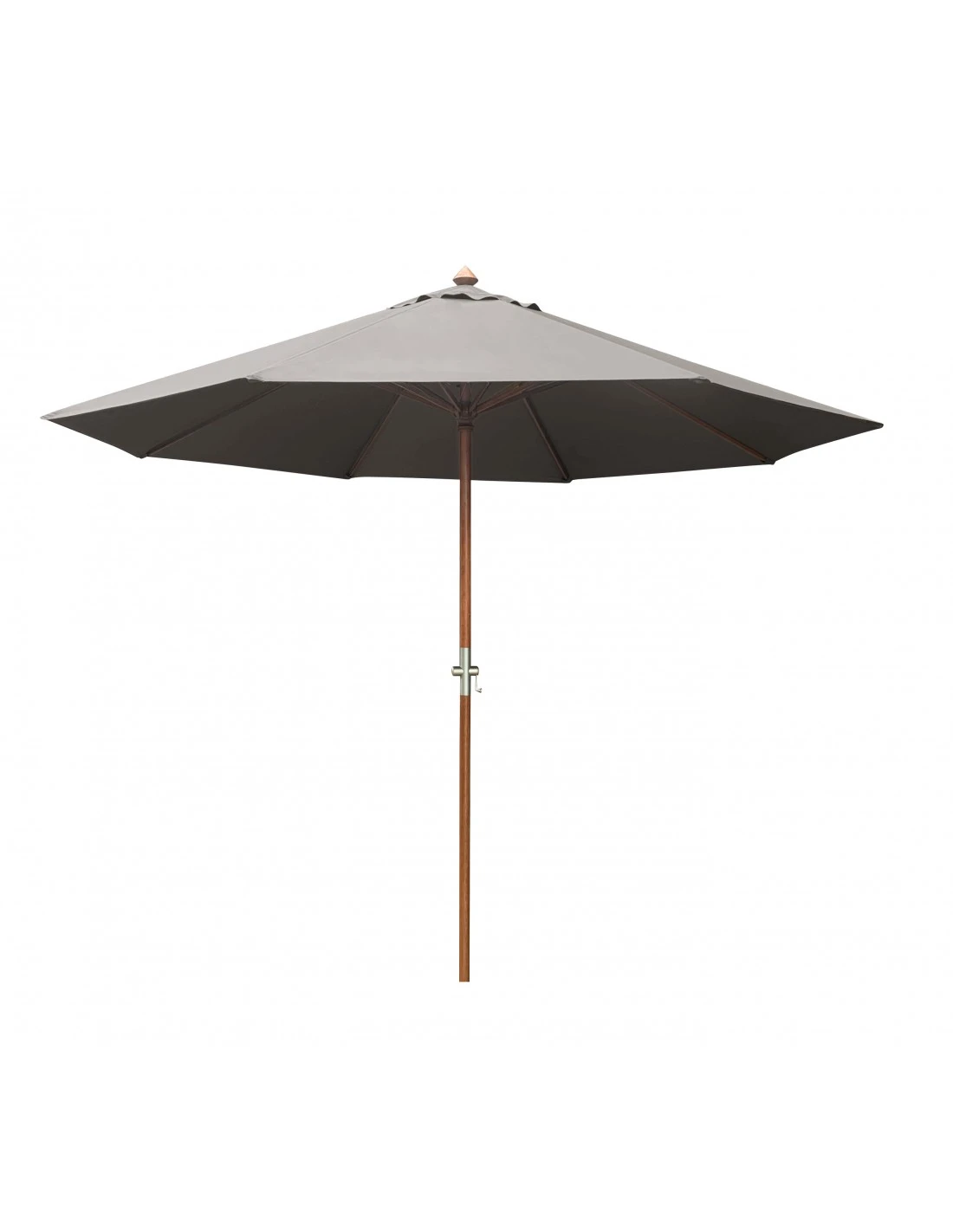 Parasol Bois Ø300 Cm Ouverture à Manivelle En 3 Coloris - Gris 3 Parasol Bois Ø300 Cm Ouverture à Manivelle En 3 Coloris - Gris