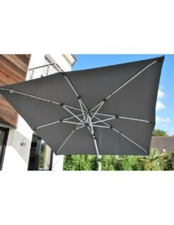 Parasol Déporté 3 X 3 M - Aluminium, Toile Polyester - Blanc / Anthracite 7 Parasol Déporté 3 X 3 M - Aluminium, Toile Polyester - Blanc / Anthracite -Petit Coin Vert Magasin parasol deporte 3 x 3 m aluminium toile polyester au choix 10