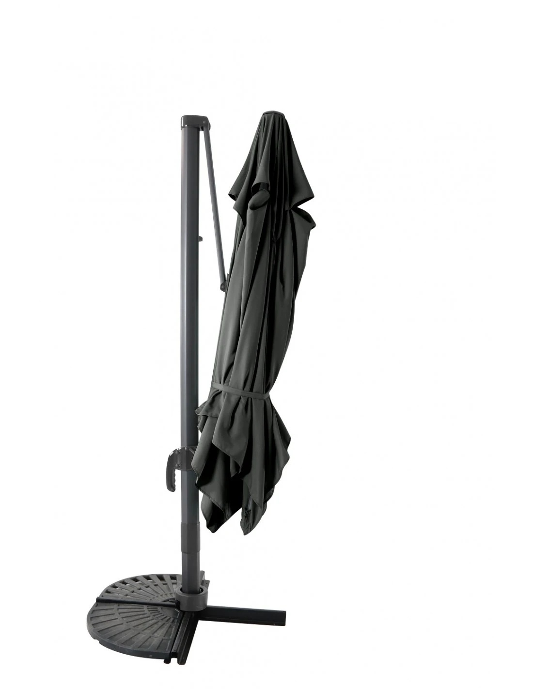 Parasol Déporté 3 X 3 M - Aluminium, Toile Polyester - Grey / Anthracite 4 Parasol Déporté 3 X 3 M - Aluminium, Toile Polyester - Grey / Anthracite – Image 2