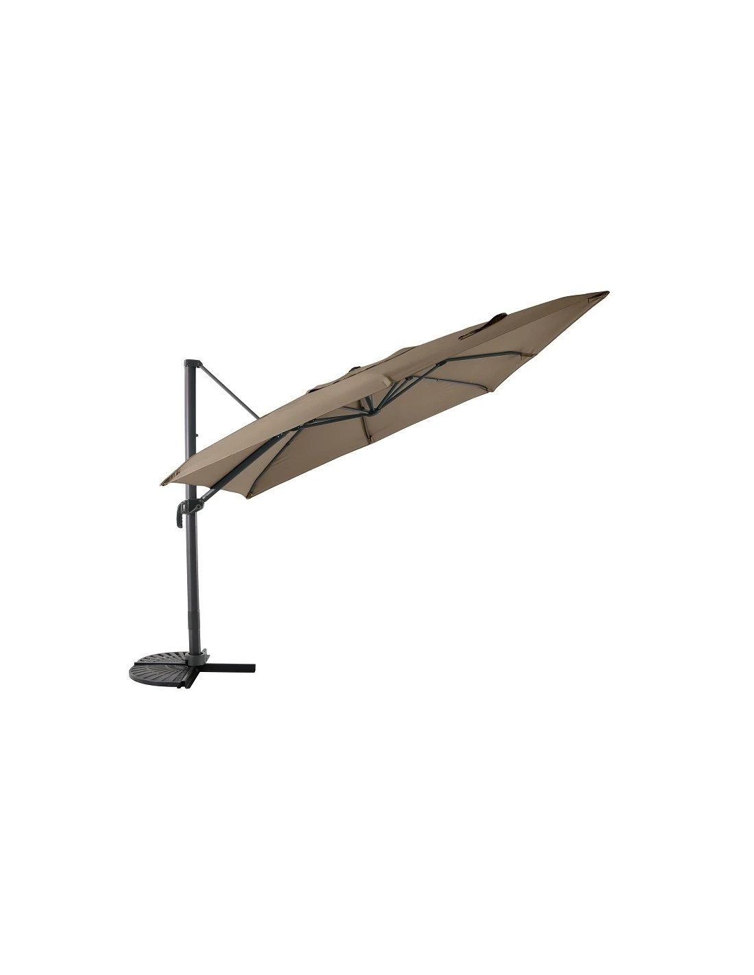 Parasol Déporté 3 X 3 M - Aluminium, Toile Polyester - Taupe 3 Parasol Déporté 3 X 3 M - Aluminium, Toile Polyester - Taupe
