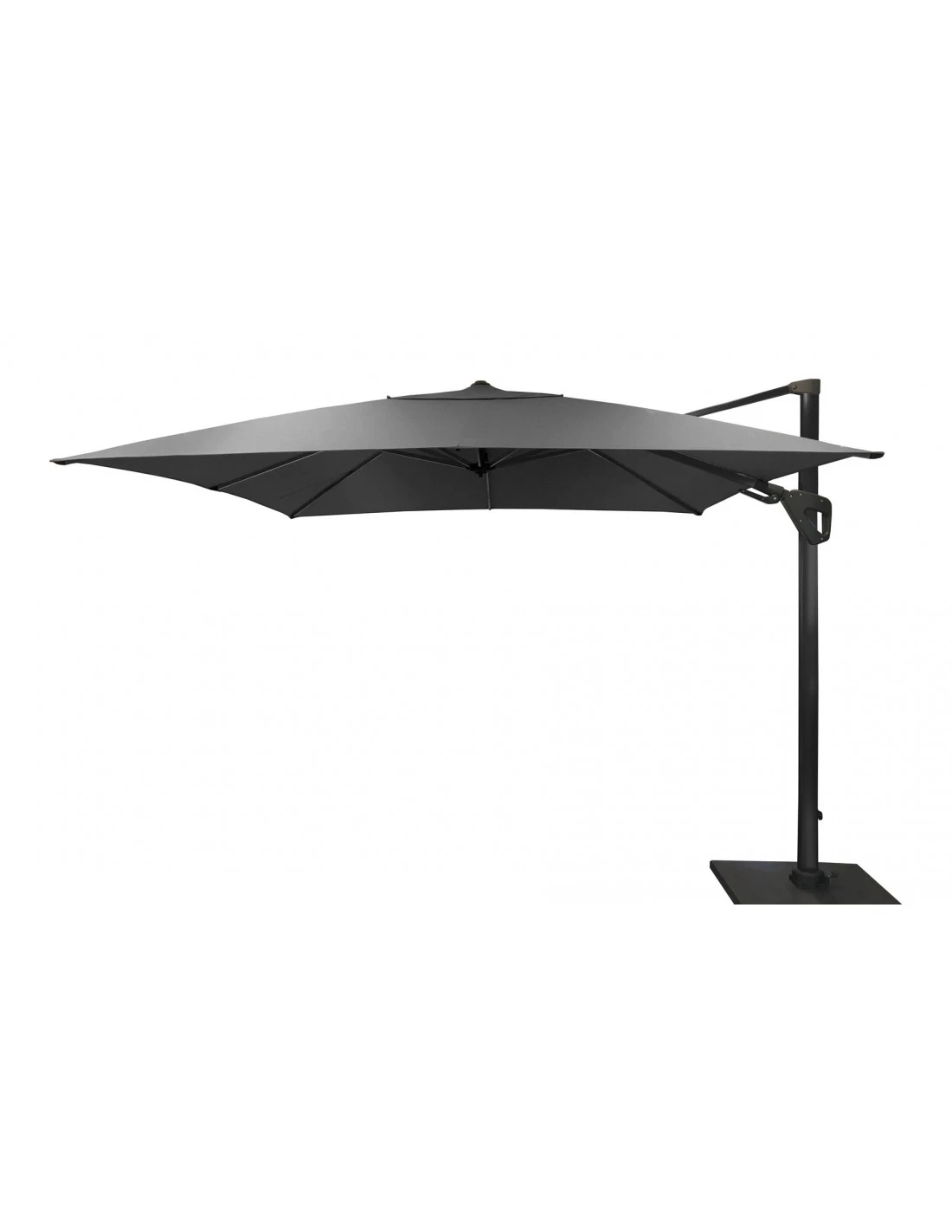 Parasol Déporté 3 X 3 M Orientable Elios - Aluminium Et Toile Novasun - Gris Chiné Foncé 3 Parasol Déporté 3 X 3 M Orientable Elios - Aluminium Et Toile Novasun - Gris Chiné Foncé