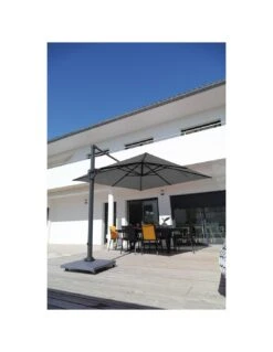 Parasol Déporté 3 X 3 M Orientable Elios - Aluminium Et Toile Novasun - Gris Chiné Foncé 8 Parasol Déporté 3 X 3 M Orientable Elios - Aluminium Et Toile Novasun - Gris Chiné Foncé -Petit Coin Vert Magasin parasol deporte 3 x 3 m orientable elios aluminium et toile novasun 1 1