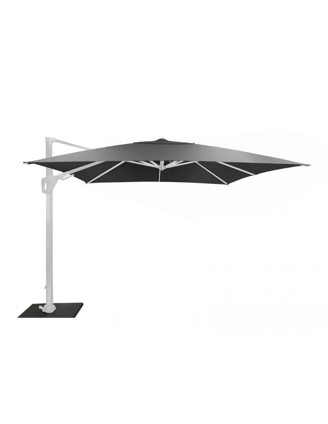 Parasol Déporté 3 X 3 M Orientable Elios Aluminium Mât Blanc Toile Sunbrella - Graphite 3 Parasol Déporté 3 X 3 M Orientable Elios Aluminium Mât Blanc Toile Sunbrella - Graphite