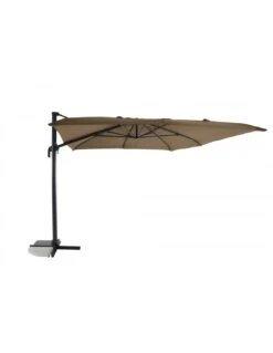 Parasol Déporté 3 X 4 M, Inclinable Sur 5 Positions - Taupe Chiné