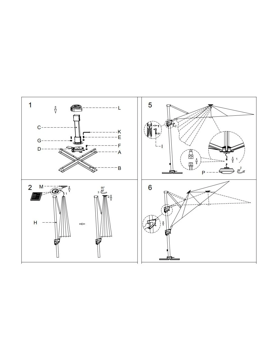Parasol Déporté 3x3 M Elios Full LED Gris Chiné Foncé 9 Parasol Déporté 3x3 M Elios Full LED Gris Chiné Foncé – Image 7