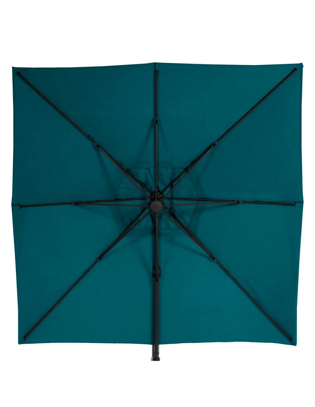 Parasol Déporté Carré Eléa 3 X 3 M - Toile Polyester 250g/m² - Bleu Canard 5 Parasol Déporté Carré Eléa 3 X 3 M - Toile Polyester 250g/m² - Bleu Canard – Image 3