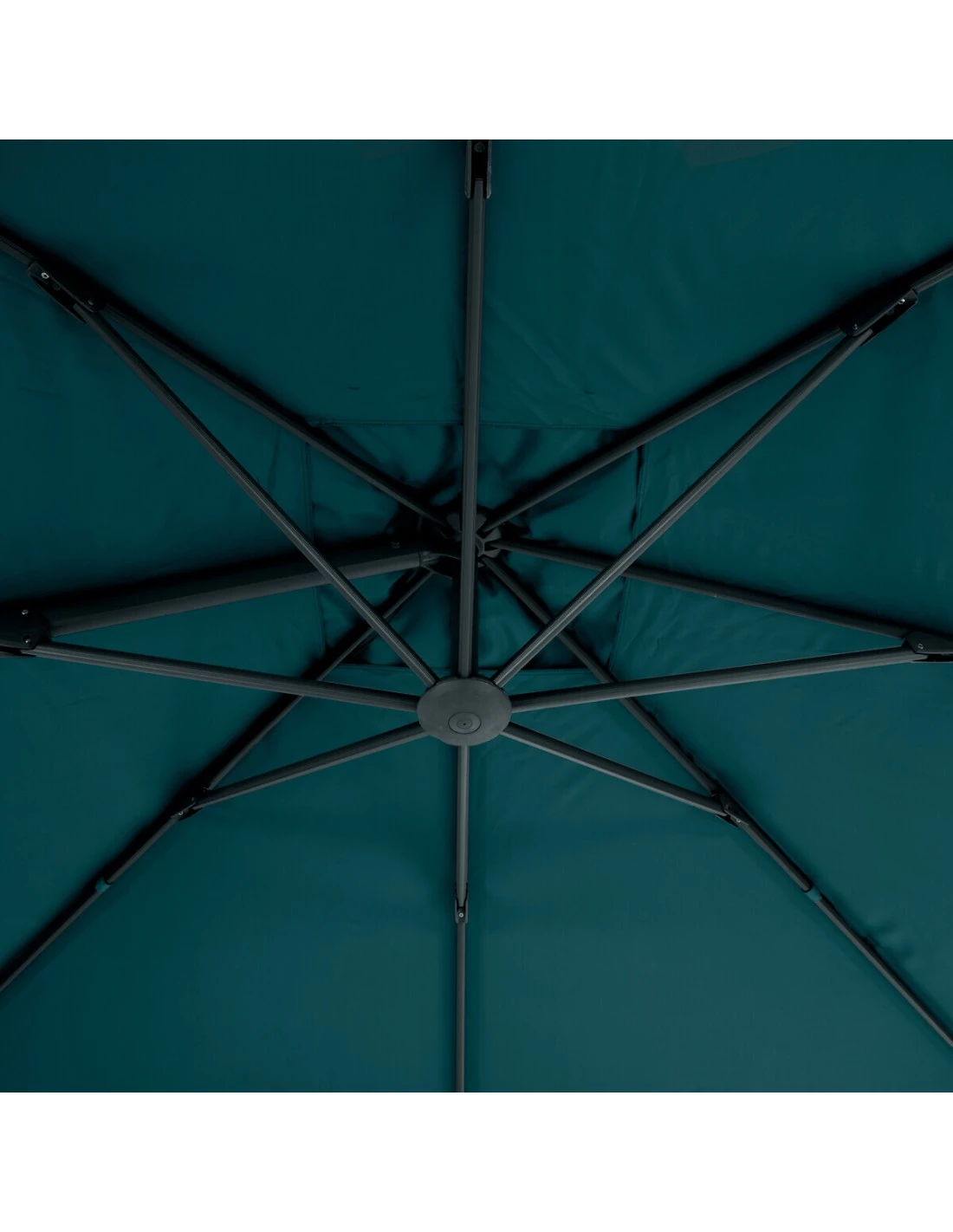 Parasol Déporté Carré Eléa 3 X 3 M - Toile Polyester 250g/m² - Bleu Canard 6 Parasol Déporté Carré Eléa 3 X 3 M - Toile Polyester 250g/m² - Bleu Canard – Image 4