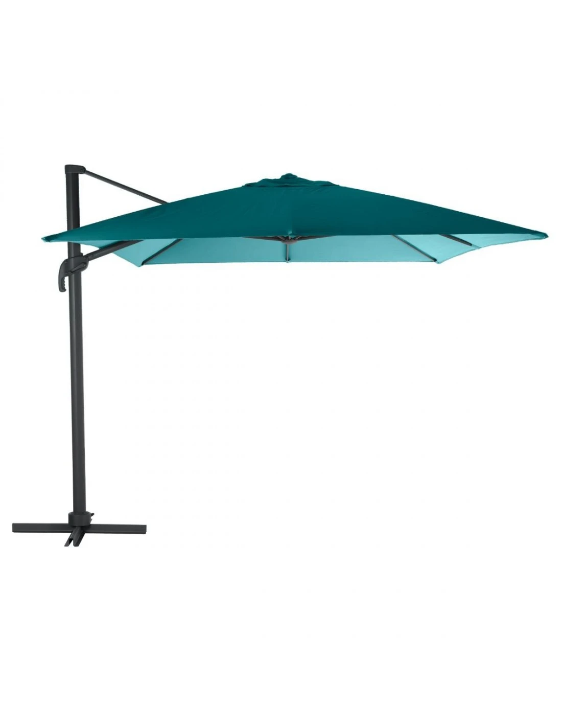 Parasol Déporté Carré Eléa 3 X 3 M - Toile Polyester 250g/m² - Bleu Canard 3 Parasol Déporté Carré Eléa 3 X 3 M - Toile Polyester 250g/m² - Bleu Canard