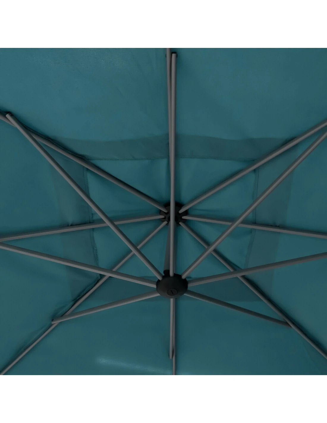 Parasol Déporté Carré Manoa 2.5x2.5 M - Acier Et Polyester - Bleu Canard 5 Parasol Déporté Carré Manoa 2.5x2.5 M - Acier Et Polyester - Bleu Canard – Image 3