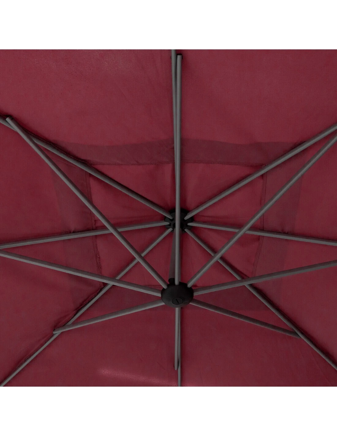 Parasol Déporté Carré Manoa 2.5x2.5 M - Acier Et Polyester - Bordeaux 5 Parasol Déporté Carré Manoa 2.5x2.5 M - Acier Et Polyester - Bordeaux – Image 3