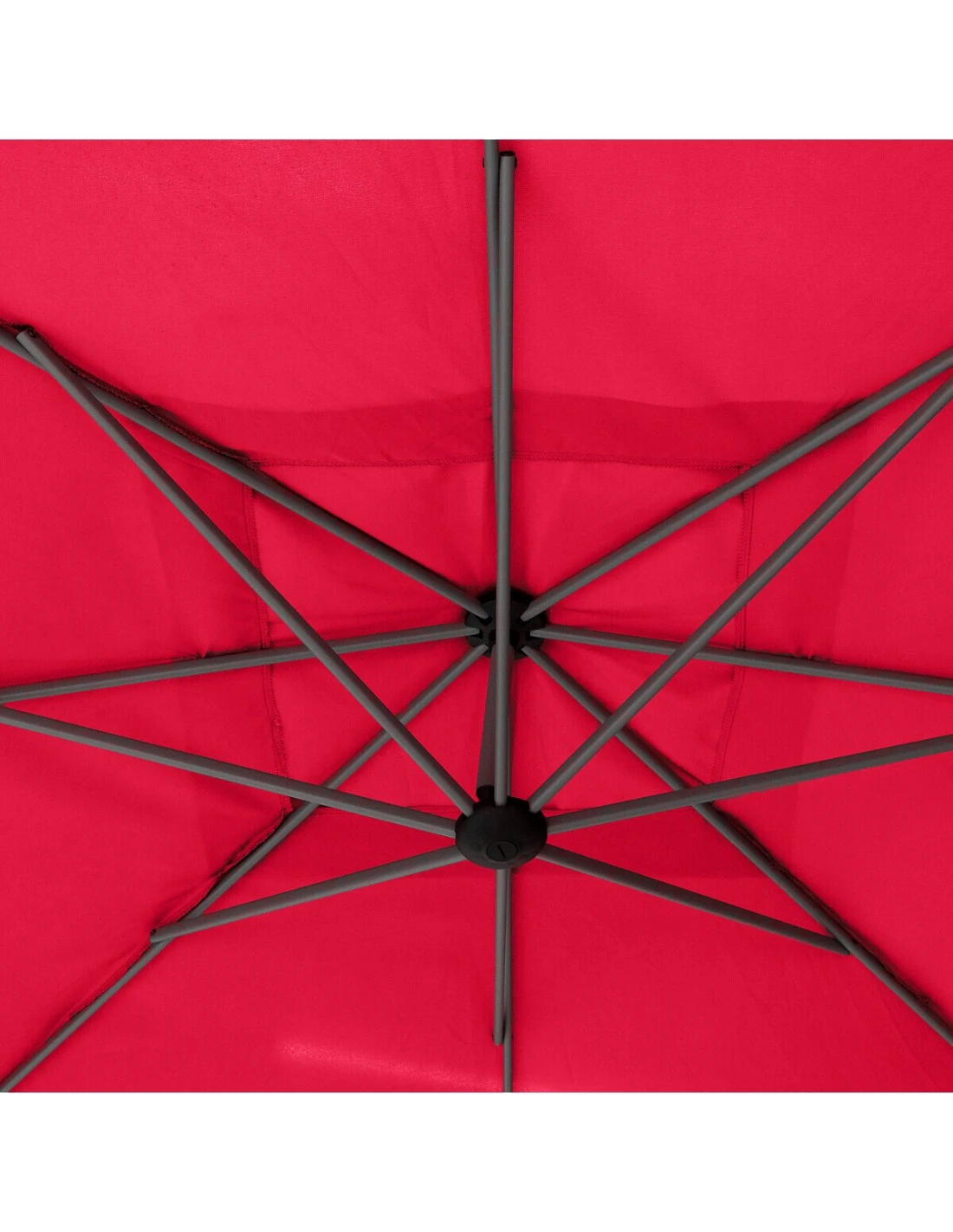 Parasol Déporté Carré Manoa 2.5x2.5 M - Acier Et Polyester - Bordeaux 8 Parasol Déporté Carré Manoa 2.5x2.5 M - Acier Et Polyester - Bordeaux – Image 6