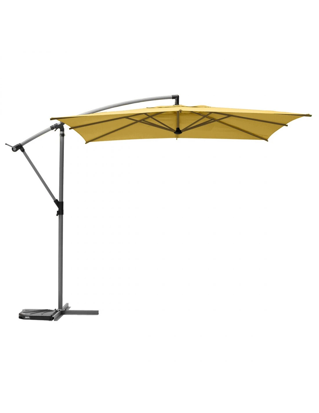 Parasol Déporté Carré Manoa 2.5x2.5 M - Acier Et Polyester - Moutarde 3 Parasol Déporté Carré Manoa 2.5x2.5 M - Acier Et Polyester - Moutarde