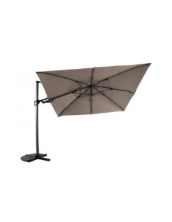 Parasol Déporté Deluxe 3x3 M - Flip Flap - Taupe Chiné -Petit Coin Vert Magasin parasol deporte deluxe 3 x 3 m flip flap 1 1