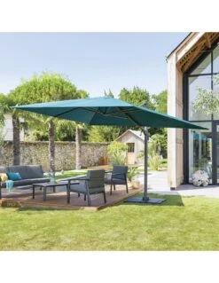 Parasol Déporté Éléa 3 X 4 M - Graphite / Bleu Canard 11 Parasol Déporté Éléa 3 X 4 M - Graphite / Bleu Canard -Petit Coin Vert Magasin parasol deporte elea 3 x 4 m graphite bleu canard 3