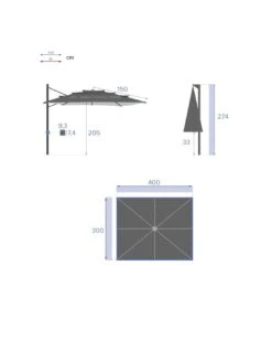 Parasol Déporté Eléa 3 X 4 M Multi-toiles Ardoise 17 Parasol Déporté Eléa 3 X 4 M Multi-toiles Ardoise -Petit Coin Vert Magasin parasol deporte elea 3 x 4 m multi toiles ardoise 6